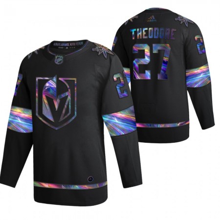Vegas Golden Knights Shea Theodore 27 2021-22 Schillerndes holografisches Schwarz Trikot Authentic - Herren Vegas Golden Knights Shea Theodore 27 2021-22 Schillerndes holografisches Schwarz Trikot Authentic - Herren